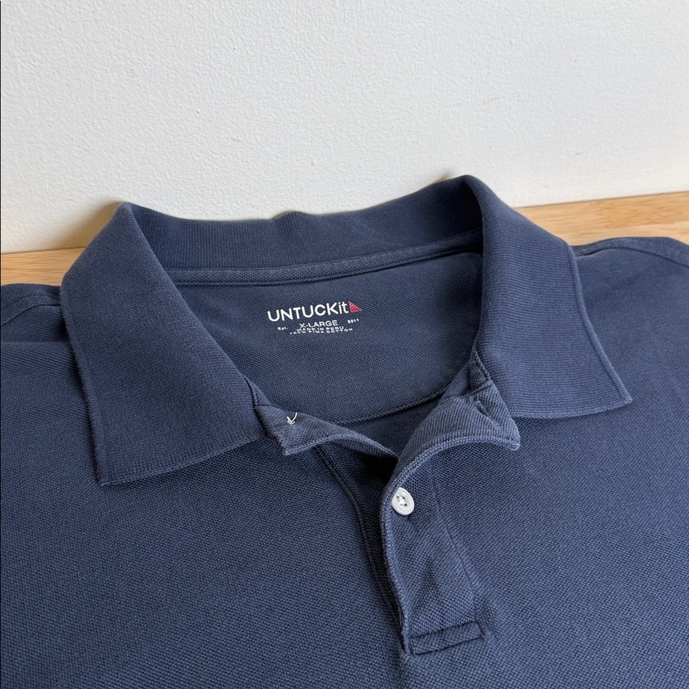 Size XL | 100% pima cotton | men’s | UNTUCKit Steel Blue S/S  Polo Shirt